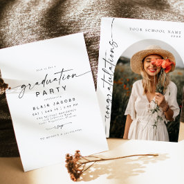 Invitación BLAIR Moderno Arco Mínimo Foto Graduación De Boho