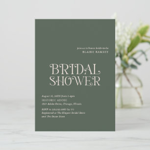 Invitación Blaire Moss Green Modern Bridal Shower