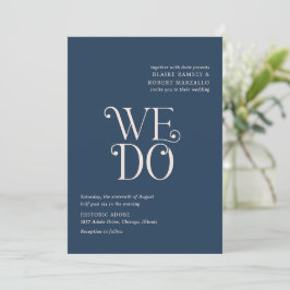 Invitación Blaire Navy Blue Modern Boda