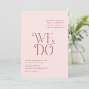 Invitación Blaire Rubor Boda rosa moderno