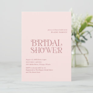 Invitación Blaire Rubor Pink Modern Bridal Shower