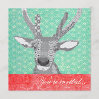 Blak y rojo blanco de la turquesa del reno