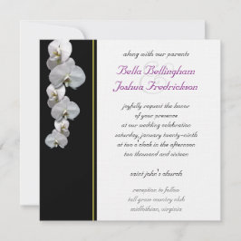 Invitación blanca 5.25x5.25 de la boda de la