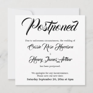 Invitación blanca Boda pospuesta elaborada