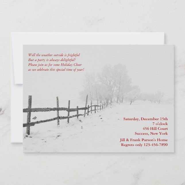 Invitación blanca de invierno (Anverso)