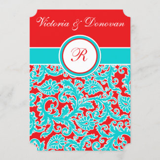 Invitación blanca de la boda del monograma del