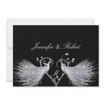 Invitación blanca de la boda del monograma del