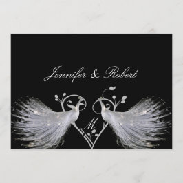 Invitación blanca de la boda del monograma del
