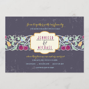Invitación BLANCA de la boda judía de la PARED de
