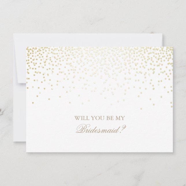Invitación blanca de la dama de honor de la boda (Anverso)