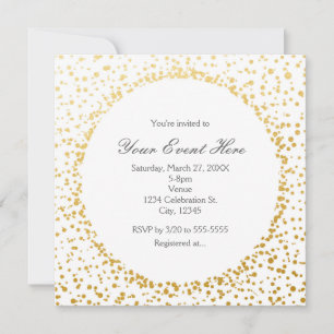 Invitación blanca de punto de elegancia glamurosa 
