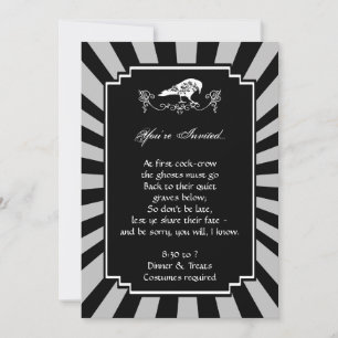 Invitación blanca del fiesta de Halloween del
