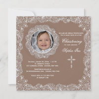 Invitación blanca del marco fotográfico de encaje