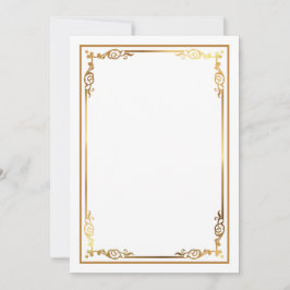 Invitación blanca en blanco moderno con borde enma