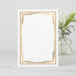 Invitación blanca en blanco moderno con borde enma