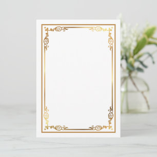 Invitación blanca en blanco moderno con borde enma