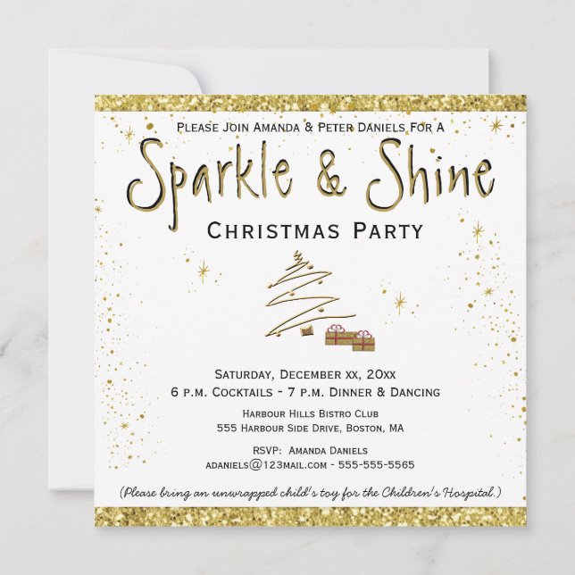 Invitación blanca Fiesta de navidades (Reverso)