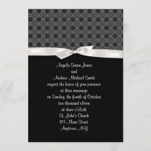 Invitación blanca negra del arco