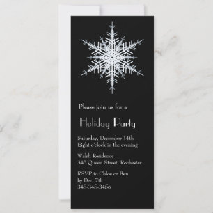 Invitación blanca nevada de fiesta de vacaciones