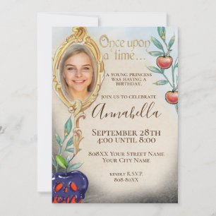 Invitación Blanca Nieves Fiesta de Cuento de Hadas Encantado