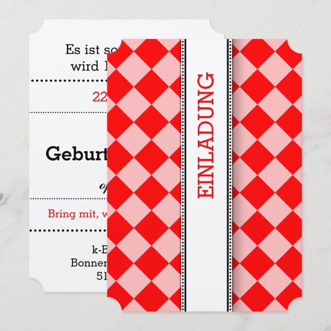 Invitación blanca roja (Anverso / Reverso)