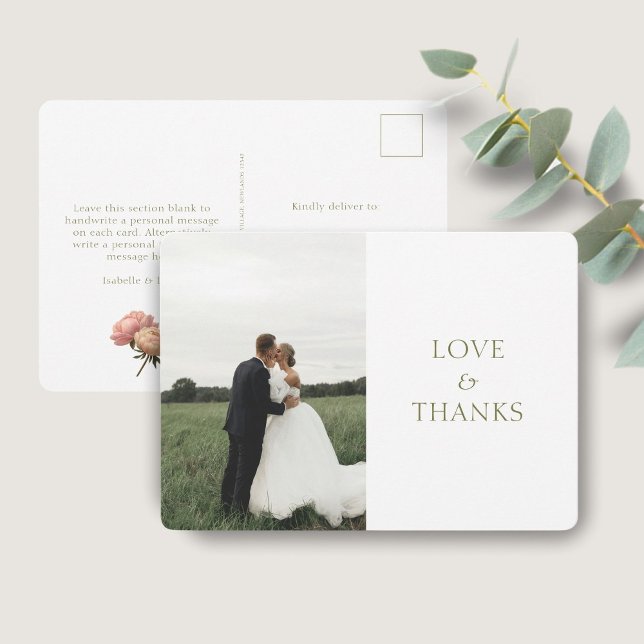 Invitación Blanca | Rosa de moda Gracias Postcard (Subido por el creador)