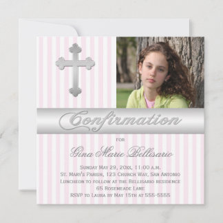 Invitación blanca, rosada de la foto de la