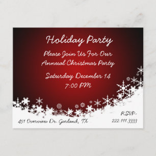 Invitación blanca y roja elegante de la fiesta de