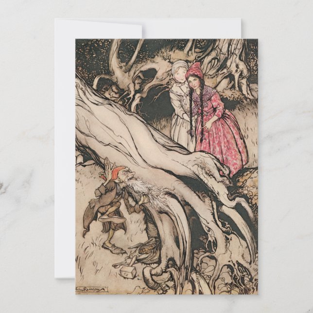 Invitación Blancanieves y Rosa Roja por Arthur Rackham (Anverso)