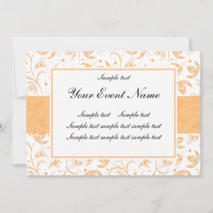 Invitación Blanco adaptable elegante y melocotón florales
