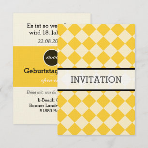 Invitación Blanco, amarillo, negro