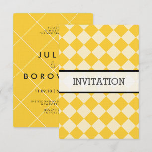 Invitación Blanco, amarillo, negro