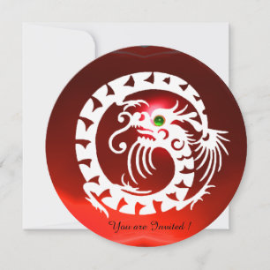 INVITACIÓN BLANCO APERITIVO DRAGON ROJO RUBY GEM STONE