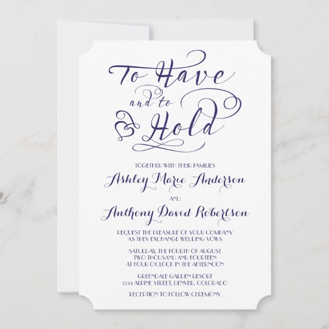 Invitación Blanco Azul De La Marina Para Tener Que Sostener A (Anverso)