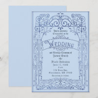 Blanco Azul Polvo Antiguo Deco Victoriano Boda