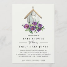 BLANCO BOHO RUSTIC FLORAL BIRDHOUSE BABY SHOWER