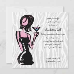 Invitación blanco cebra; soltera