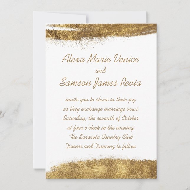 Invitación Blanco con oro (Anverso)