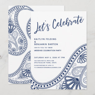 Invitación Blanco de la marina celebremos la recepción de Pai