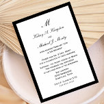 Invitación Blanco de la recepción postboda económica asequibl<br><div class="desc">Estas elegantes pero asequibles invitaciones posteriores a la boda cuentan con un fondo blanco para los detalles de su boda que aparecerán en negro. El diseño se ve reforzado por un pequeño borde negro alrededor del borde. La invitación a la recepción post boda es sencilla, elegante y barata, ¡qué gran...</div>