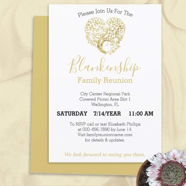 Invitación Blanco de la Reunión de la Familia de Árboles del  (Subido por el creador)