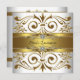 Invitación Blanco elegante Quinceanera del oro (Anverso / Reverso)