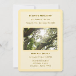 Invitación Blanco En El Honorable Funeral Memorial De Los Árb