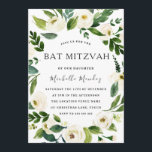 Invitación Blanco Floral Verde Wreath Bat Moderno Mitzvah<br><div class="desc">Invitación a Mitzvah Bat Modern Bat Green Floral White Invitation Vea la colección de coincidencias en Nicho y Nest Store También tenemos muchas otras Invitaciones y colecciones.</div>