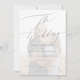 Invitación Blanco Gris Simple La Superposición De La Foto Bod