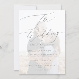 Invitación Blanco Gris Simple La Superposición De La Foto Bod