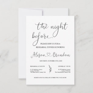 Invitación Blanco Negro Bienvenidos a la Noche Antes 