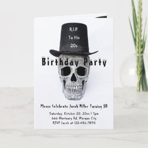 Invitación Blanco negro de los sombreros de los altos de los 