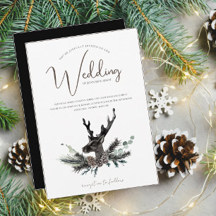 Invitación Blanco negro gótico Querido Boda Navidades