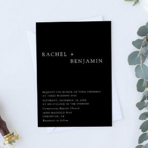 Invitación Blanco negro Minimalista elegante y elegante moder